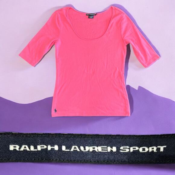 Ralph Lauren Tops - Y2K Ralph Lauren Sport‎ | VTG Womens Pink 3/4 Sleeve | Size L